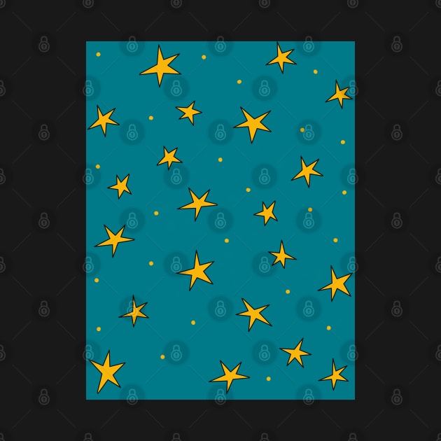Stars in the night sky - radiant teal jade green by FrancesPoff
