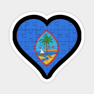 Guamanian Jigsaw Puzzle Heart Design - Gift for Guamanian With Guam Roots Magnet