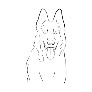 German Shepherd line drawing T-Shirt