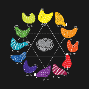 Chicken Themed Art Color Wheel For Artists T-Shirt