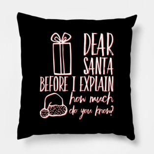 Dear Santa before I explain how much do you know Pillow