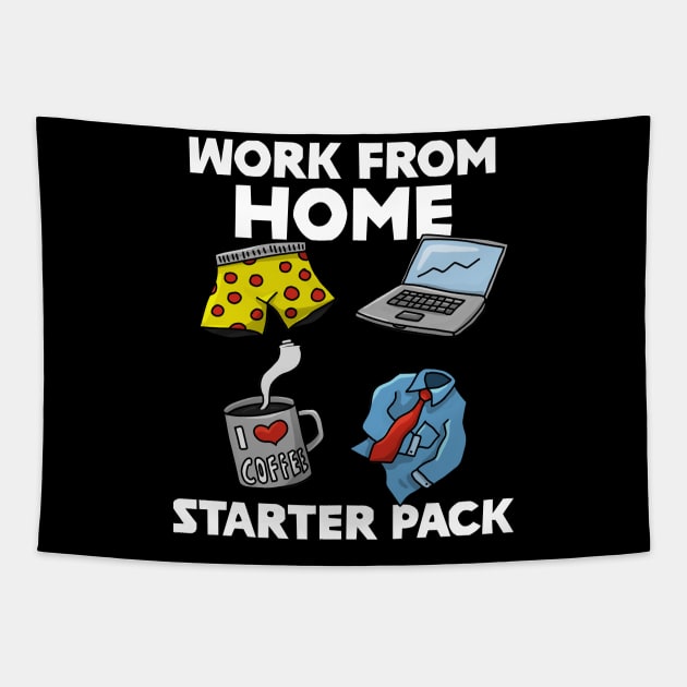 Work From Home Starter Pack Tapestry by razlanisme