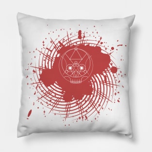 Sacred Geometry (The Skull) on Blood Splatter Pillow