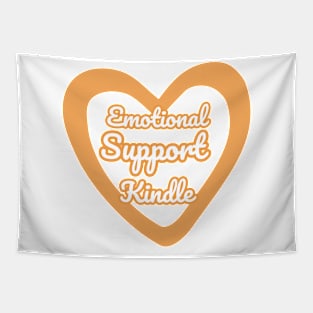 Emotional Support Kindle Yellow - Text On Hollow Heart Tapestry