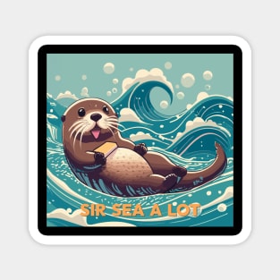 sir sea a lot - cute seaotter Magnet