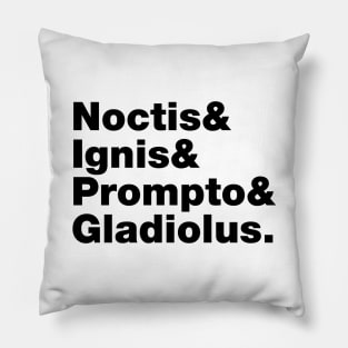 Final Fantasy 15 Characters (Black Text) Pillow