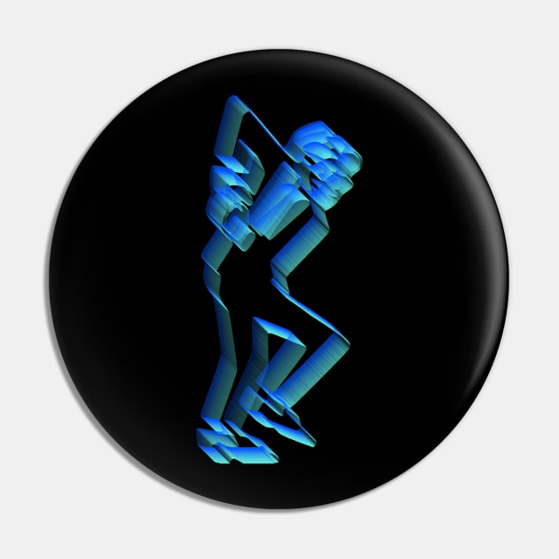 3D Neon Rudeboy Ska Man Design Pin by DankFutura