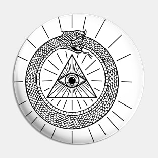 Ouroboros, all-seeing eye (Black) Pin