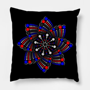 Seamless Repeating Geometric Mandala Dot Art Polyamory Pride Pattern Pillow