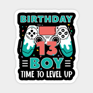 13th Birthday Boy Gamer Funny B-day Gift For Boys kids toddlers Magnet