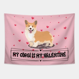 cute corgi valentine lover Tapestry