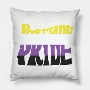 Portland Pride Festival - Non-Binary - Oregon Silhouette - No BG Pillow