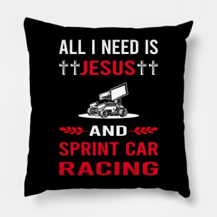 I Need Jesus And Sprint Car Cars Racing Pillow