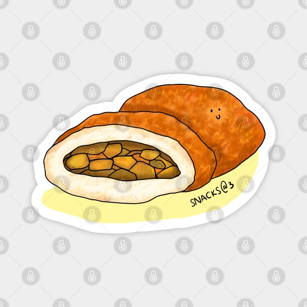 Japanese deep fried curry bread Magnet by Snacks At 3