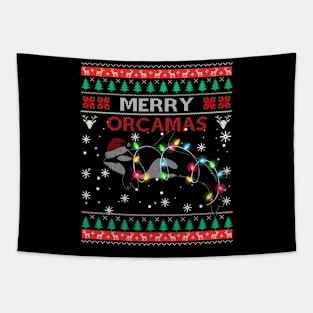 Merry Orcamas Santa Claus Er Whale Fan Ugly Tapestry