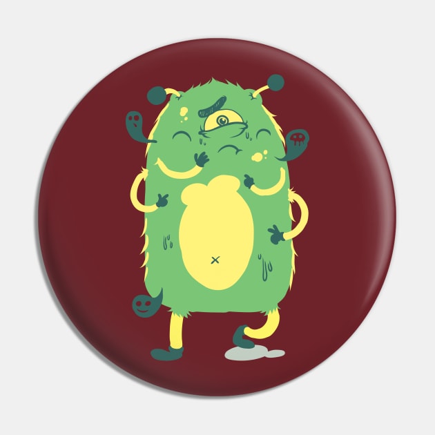 Plankton monster green Pin by Mako Design 