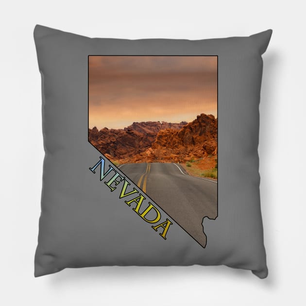 State of Nevada Outline Pillow by gorff