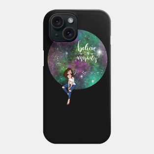 Believe in miracles girl cosmic dreams sticker Phone Case