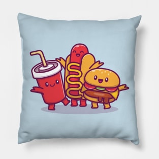 Cute Soda, Hotdog, And Hamburger Pillow