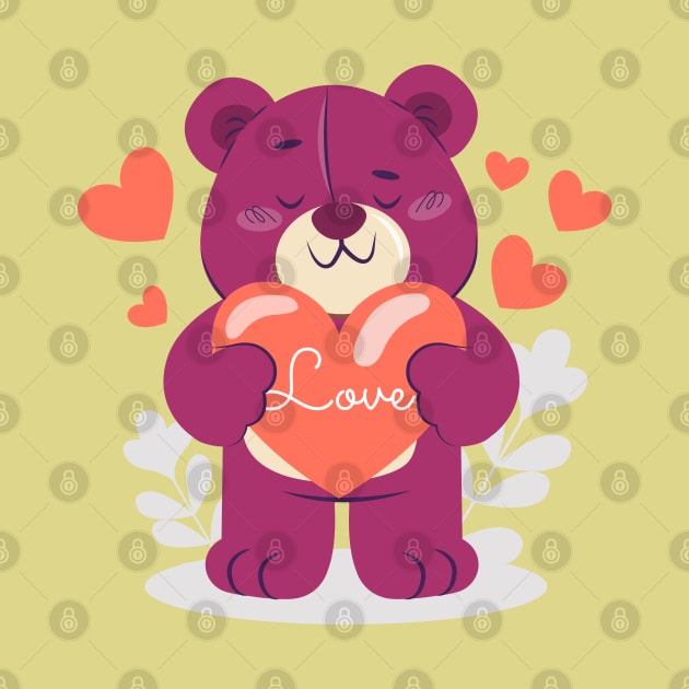 Bear with heart by alcoshirts