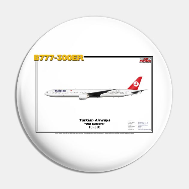 Boeing B777-300ER - Turkish Airlines "Old Colours" (Art Print) Pin by TheArtofFlying