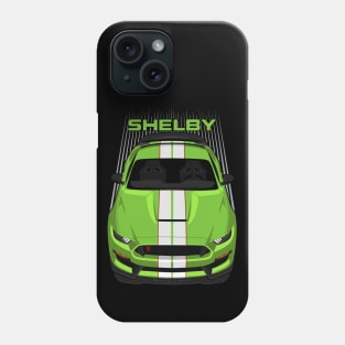 Ford Mustang Shelby GT350R 2015 - 2020 - Grabber Lime - White Stripes Phone Case