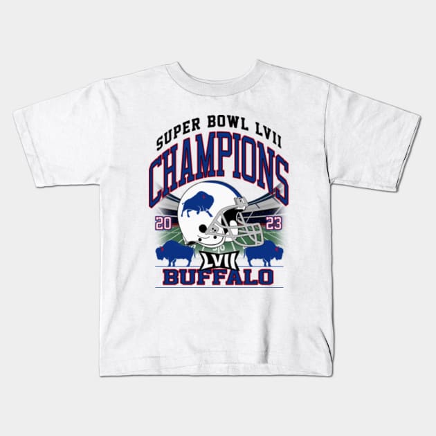 Buffalo Super Bowl Champions 2023 v2 - Buffalo Bills - Kids T-Shirt