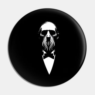 Tentacular Beard Lovecraft Portrait Pin