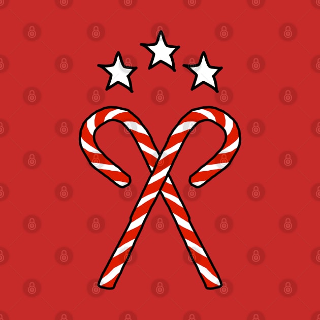 Christmas Graphic Stars and Candy Canes by ellenhenryart