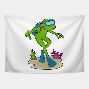 Frog Diver Swimming fins Tapestry