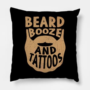 Beard Awesome Men Have Tattoos And Beards Tattoo Pillow