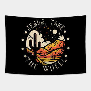 Jesus Take the Wheel Western Desert Tapestry