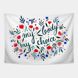 My body, my choice floral illustration Tapestry