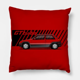 My drawing of the iconic french small hot hatch Pillow