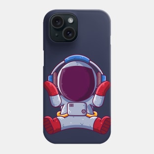 Cute Astronaut Listening Music with Headphone Cartoon Phone Case