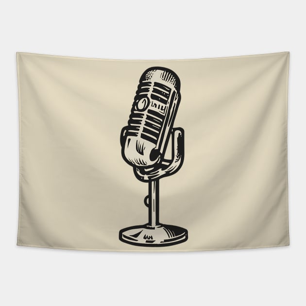 A Vintage Microphone Tapestry by design/you/love