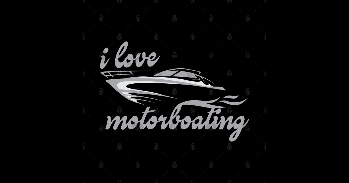 I Love Motorboating I Love Motorboating Sticker TeePublic