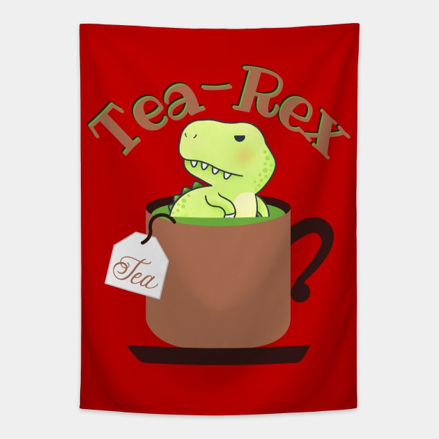 T-Rex.Funny Tea Rex Tapestry by FullOnNostalgia