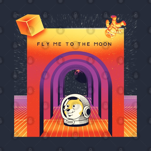 Dogecoin fly to the moon 3 by Nangers Studio