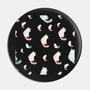 Cats Patterns Stickers Colorful Matte Black Pin