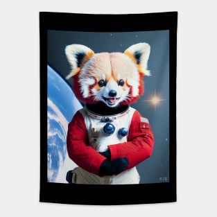 Happy Red Panda Astronaut Tapestry