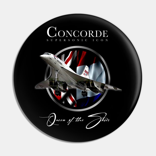 Concorde Retro Vintage British French aircraft travel pilot Pin by aeroloversclothing