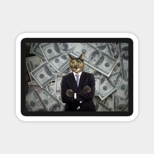 gato empresario millonario Magnet