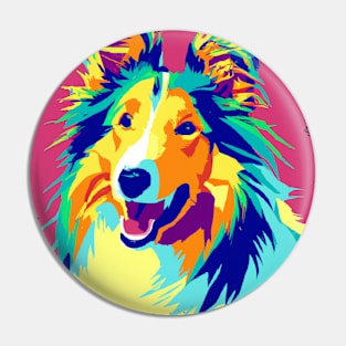 Collie Pop Art - Dog Lover Gifts Pin