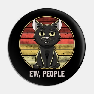 Ew People Black Cat Vintage Retro sunset Pin