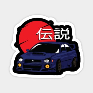 I Love WRxSubie_Dark Blue Subie Magnet