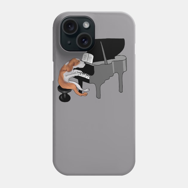 Dog Playing Piano Funny Phone Case by Merchweaver