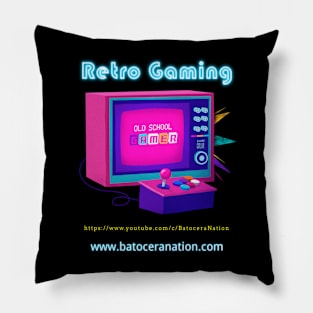 Retro Gamer Logo 15 Pillow