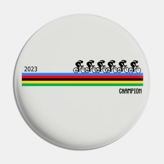 Women's Racing World Champion Bike Stripes Pin by vintagejoa