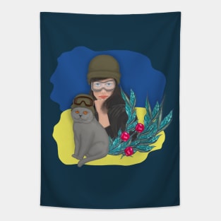 Military Ukrainian Woman Tapestry